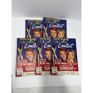 Vintage 1954 Unused Super Market Coloring Contest Book Pictures Brands Kraft 5x